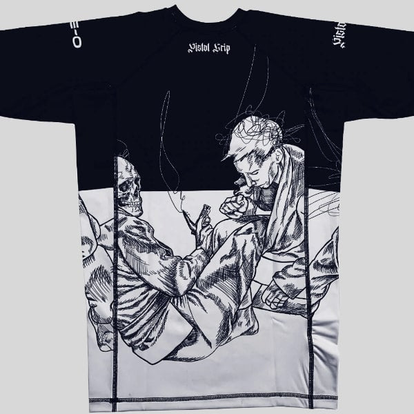 Pistol Grip Short Sleeve Rashguard // Pre-Order* - Jiu Jitsu Five-O