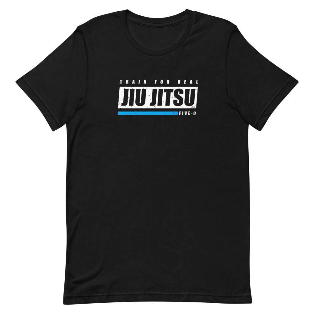 Train For Real // Blue Line Tee - Jiu Jitsu Five-O
