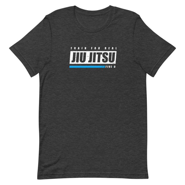 Train For Real // Blue Line Tee - Jiu Jitsu Five-O