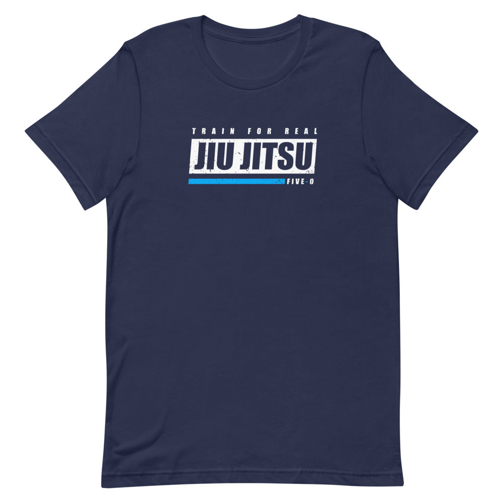 Train For Real // Blue Line Tee - Jiu Jitsu Five-O